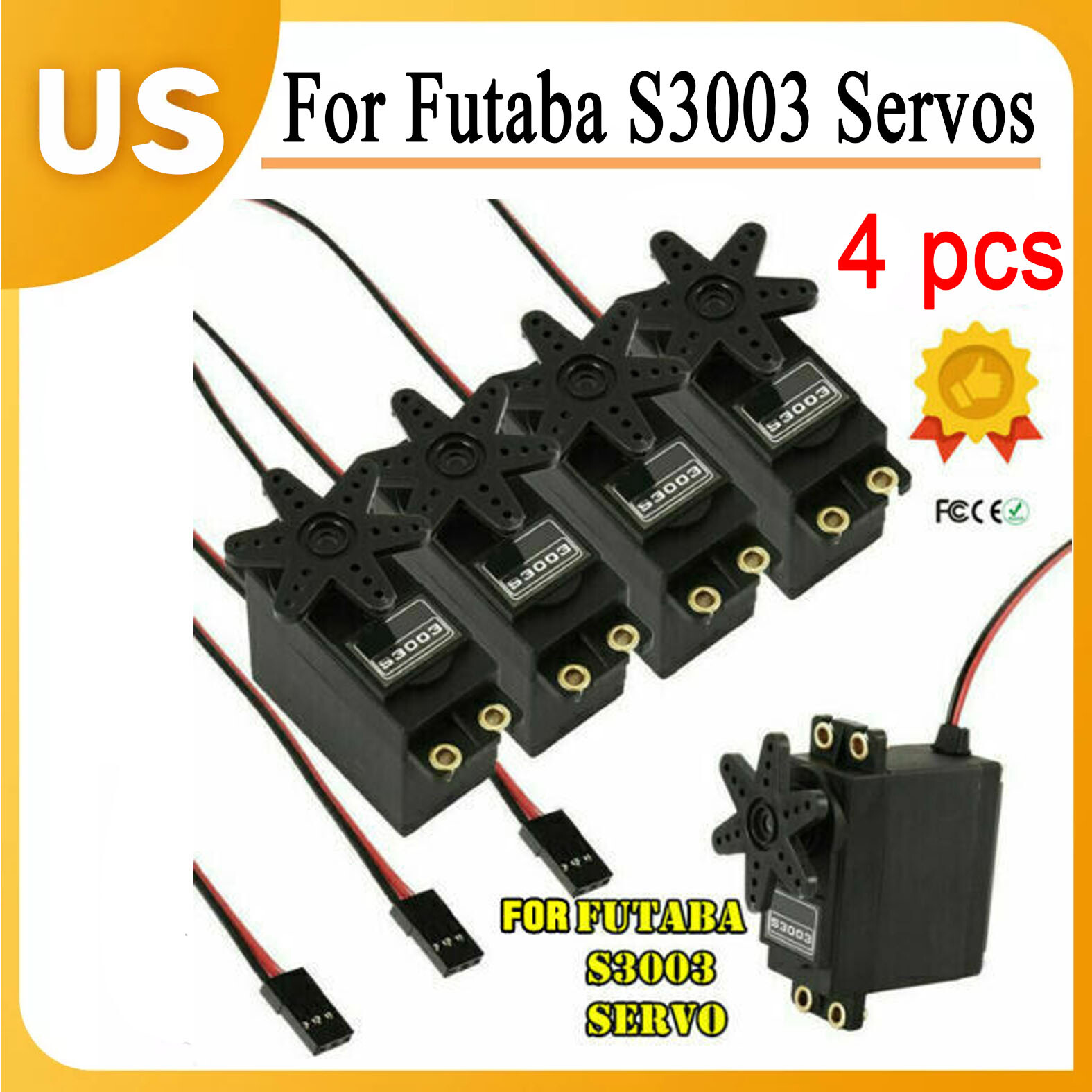 S3003 Gear Standard High Torque Servo For Futaba RC Car Boat Helicopter Car 4PCS