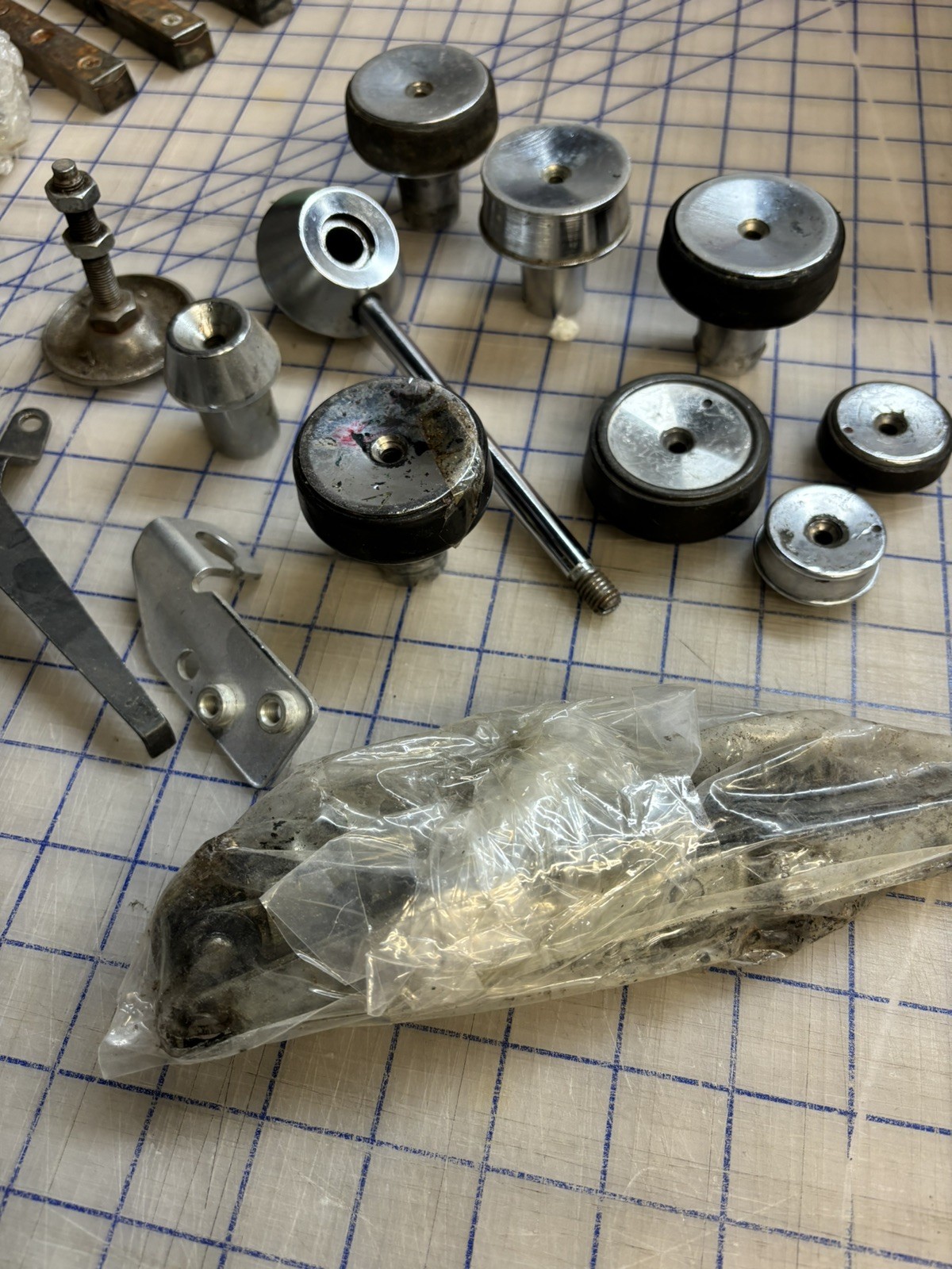 AB Dick 360 Printing Press nobs, handles, blanket bars and assorted parts