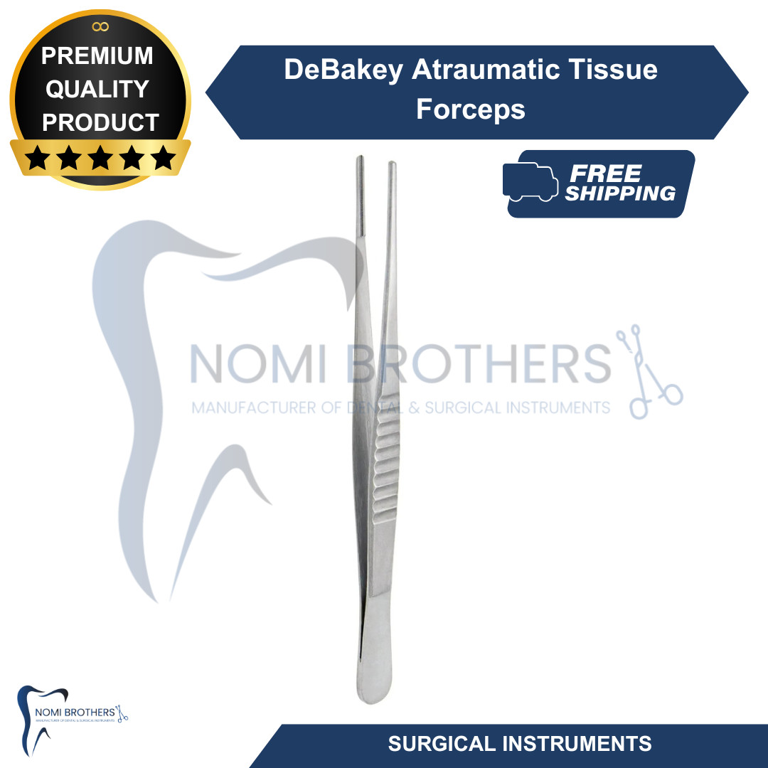 New DeBakey Tissue Forceps 6'' Straight 1.5mm Tip Stainless Steel Premium CE