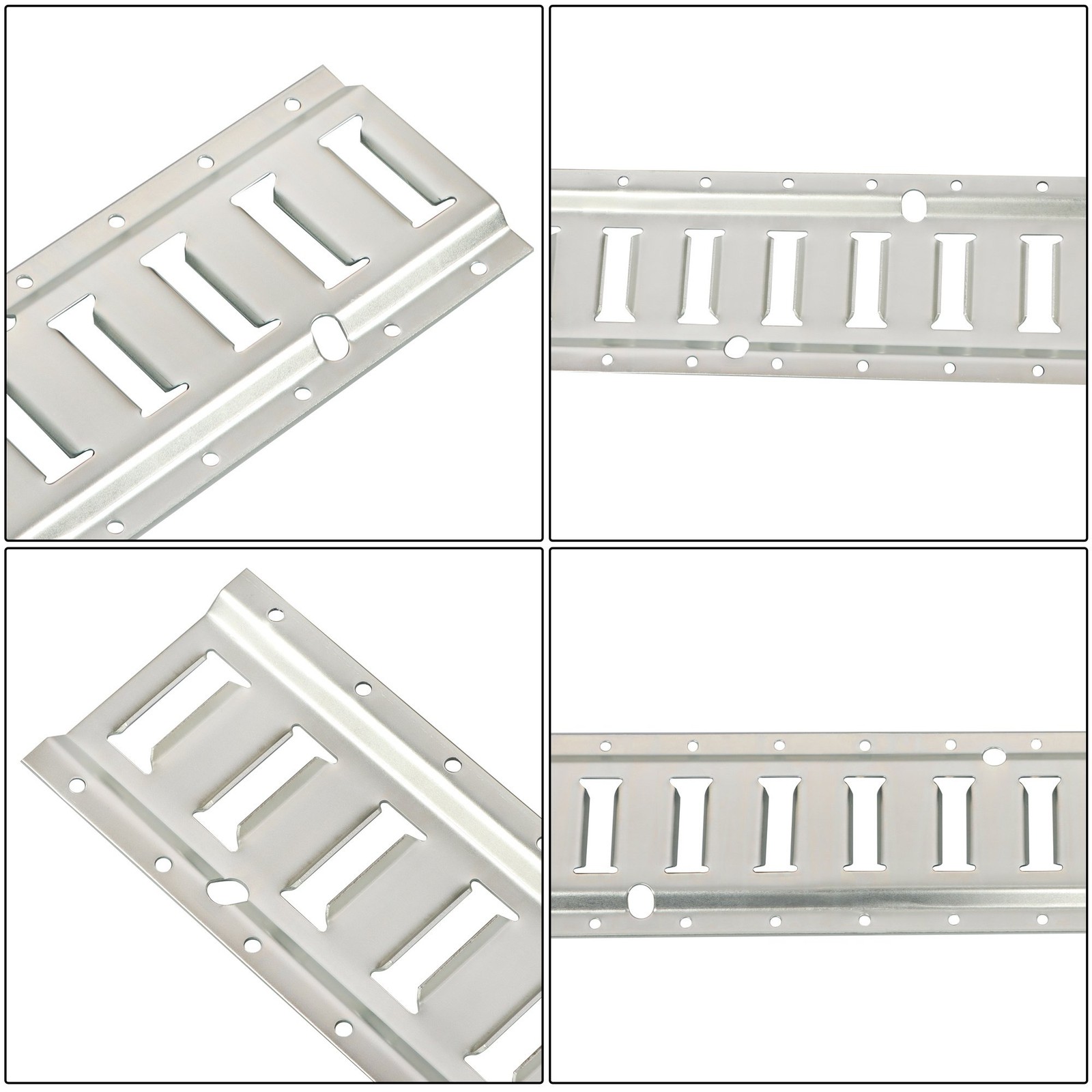 4pc Durable Carbon Steel E Track Tie Down Rail Kit Silver Galvanized Replacement