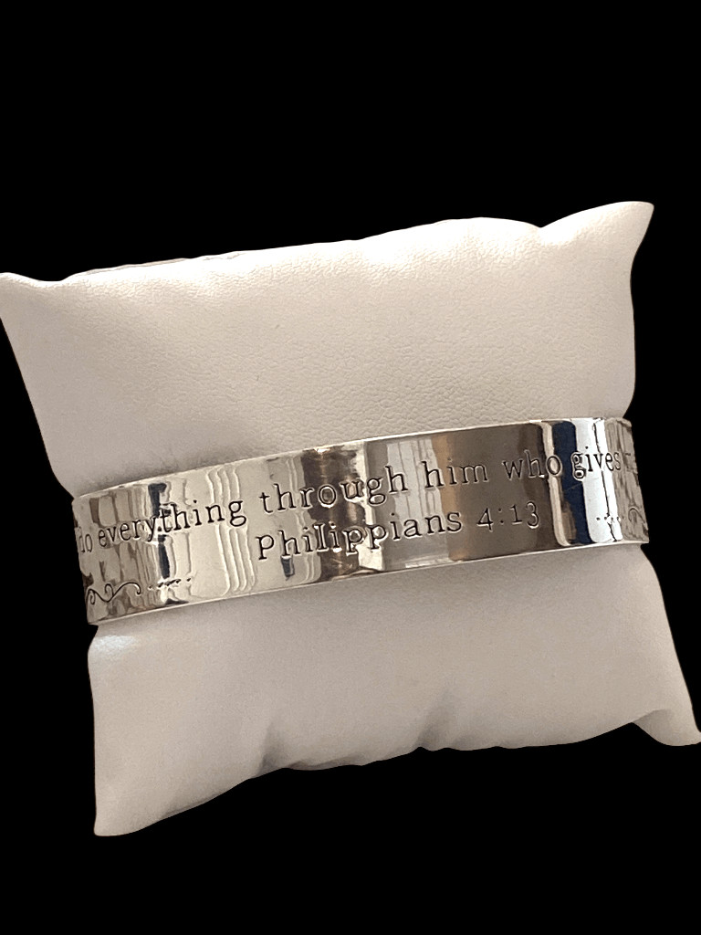 Scripture Bracelet Cuff Silver Plated