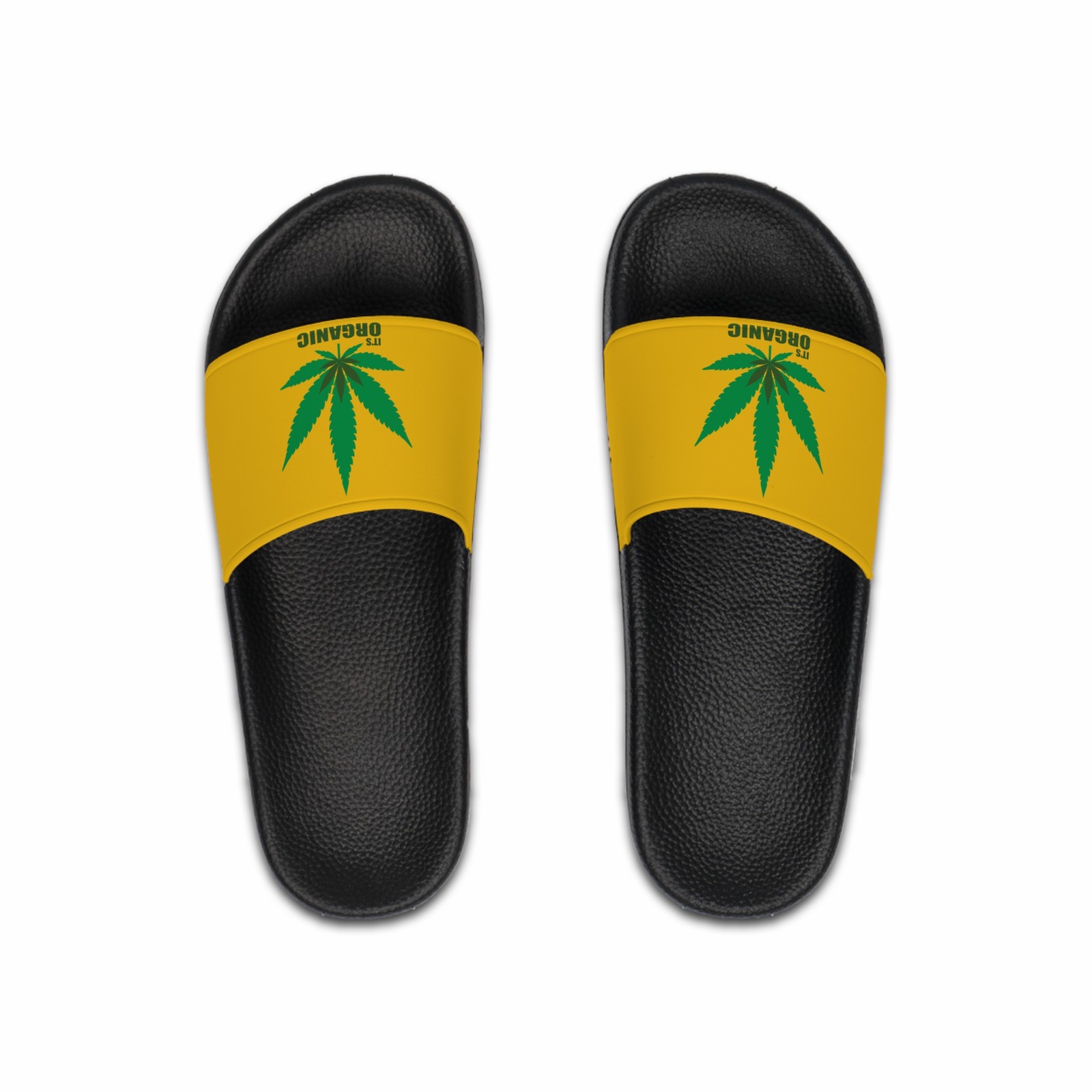 Men's Slide Sandals -- "It's Organic" Canabis
