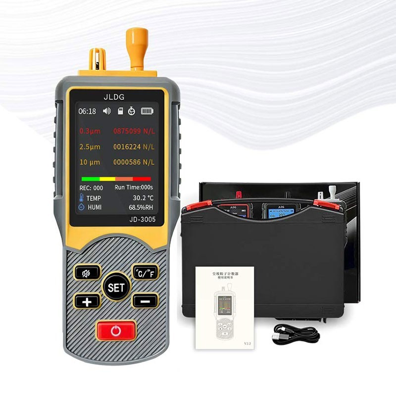 JD-3005 5CH Dust Particle Counter 0.3um/2.5um/10um Support PM2.5/PM10 Density #s