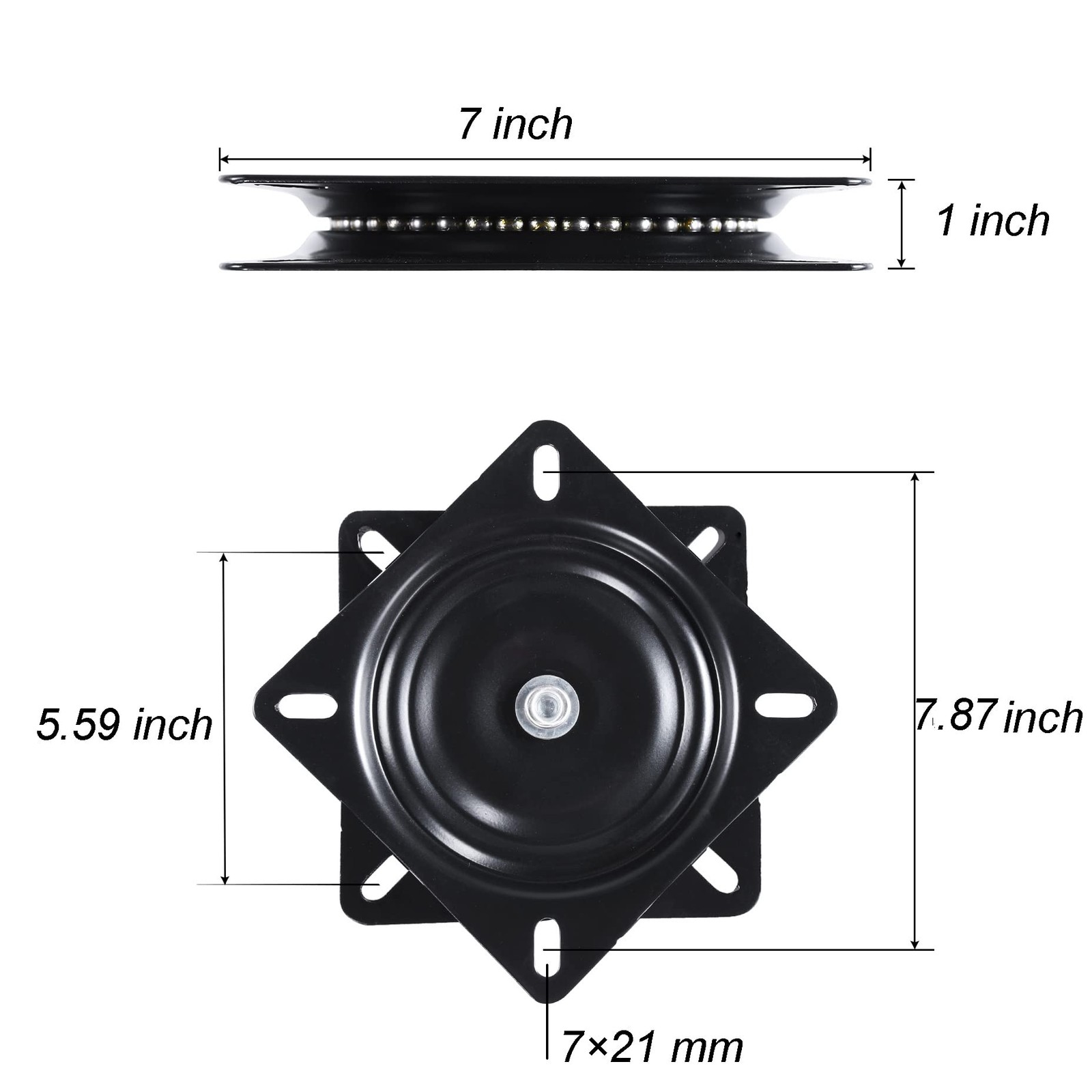 2 Pack 7 Inch Bar Stool Chair Swivel Plate Replacement 360 Degree Square
