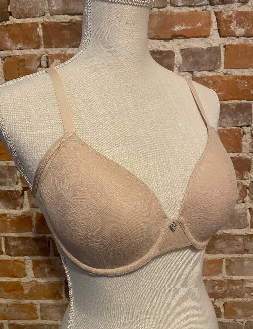 Breezies Sunbeige Nude Lace Essentials Side Smoothing Wirefree Bra New