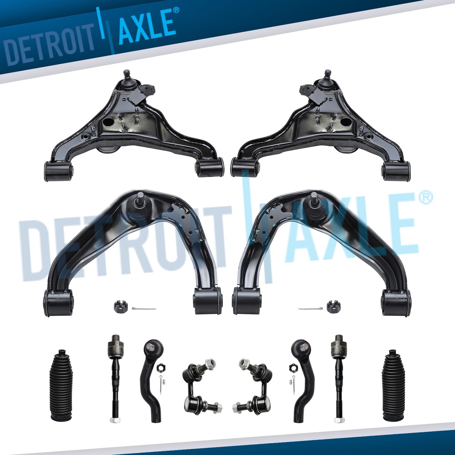 Front Upper Lower Control Arms End Kit for 2005 - 2018 Nissan Frontier Xterra