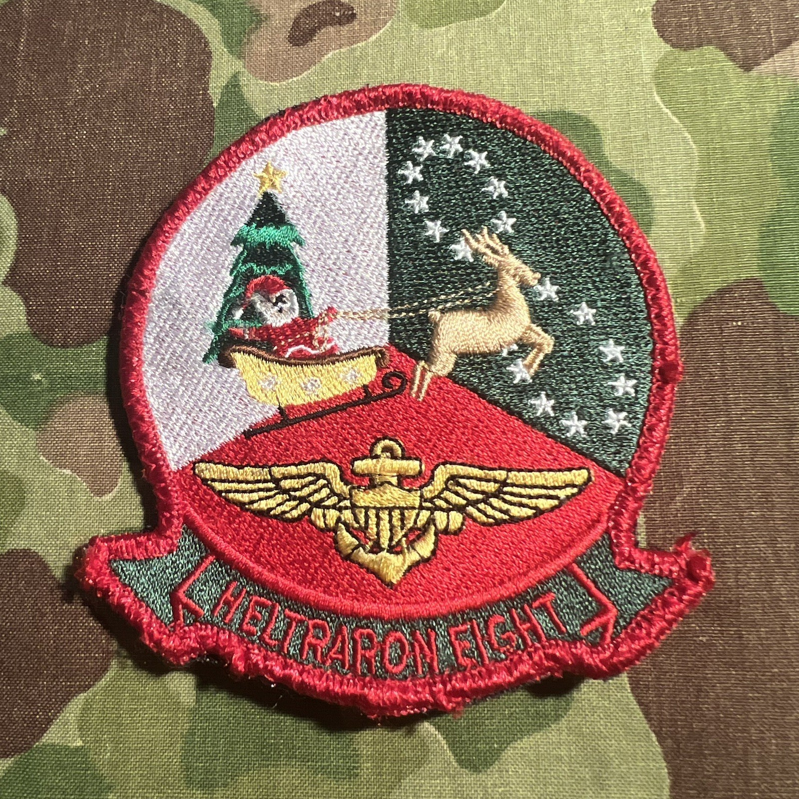 HT-8 Christmas Patch USN US Navy Helicopter Training Squadron HELTRARON EIGHT