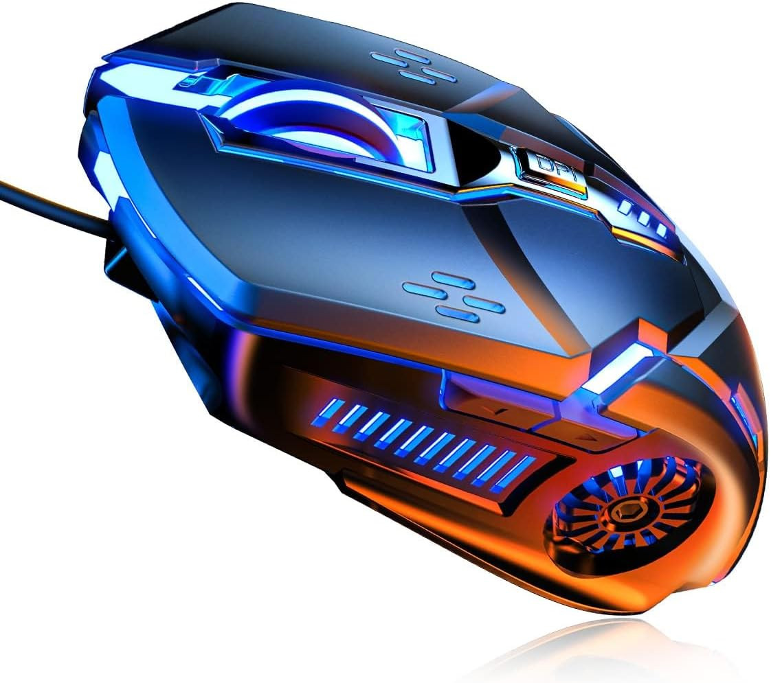 CHONCHOW Silent Click Mouse, Gaming Mouse Wired, 6 Button,4 DPI Upto 3200 DPI, R