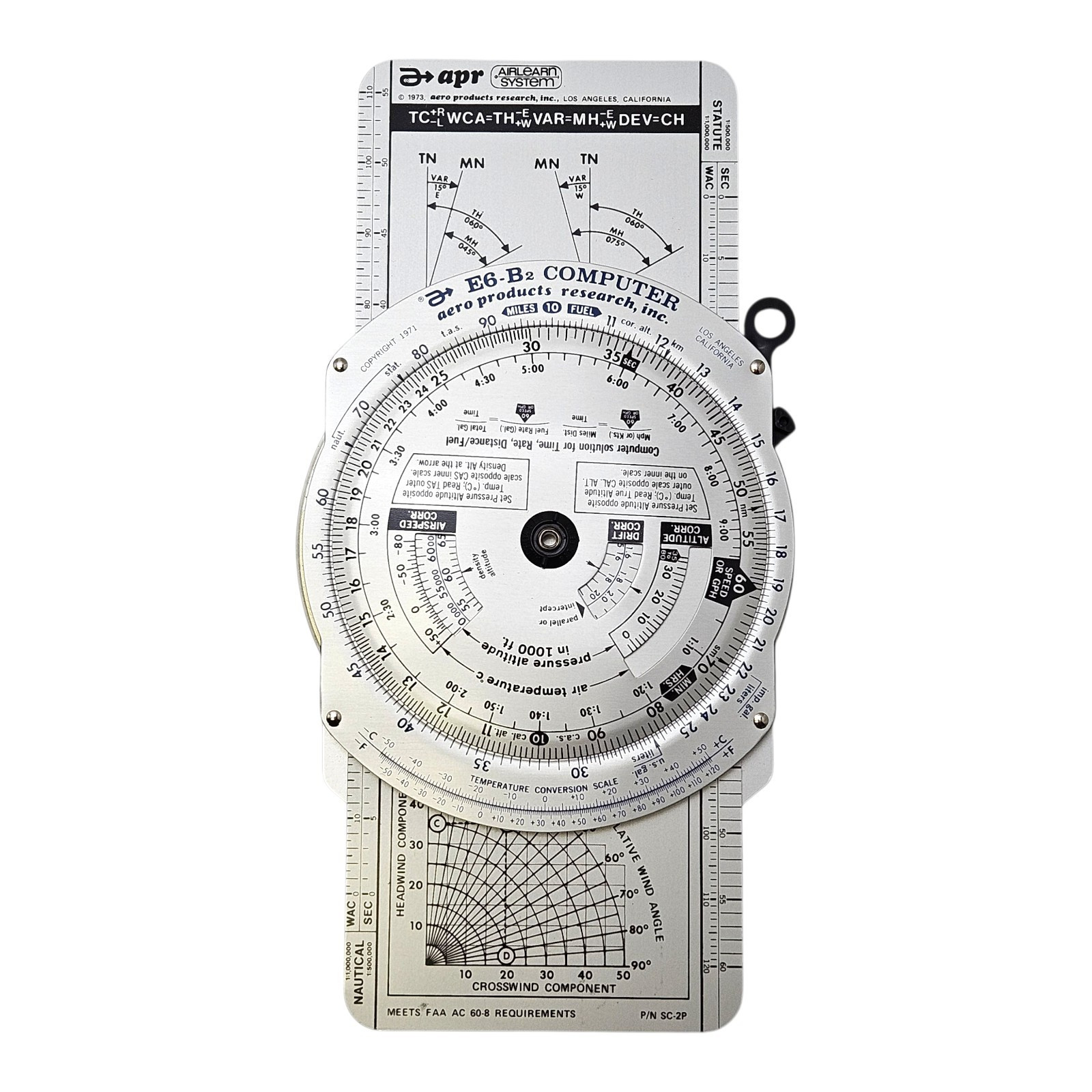 Aero Products E6-B Metal Analog Flight Computer - w/ Instructions P/N SC-2P