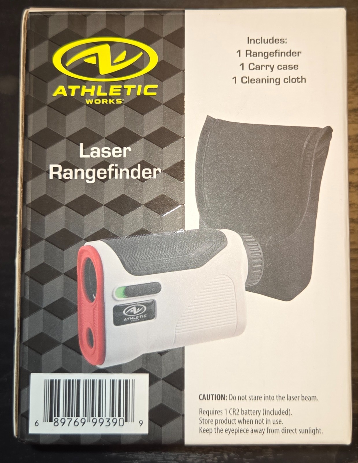 Athletic Works Golf Laser Rangefinder 6X Slope 500 Yds w/ Case. Needs Bat