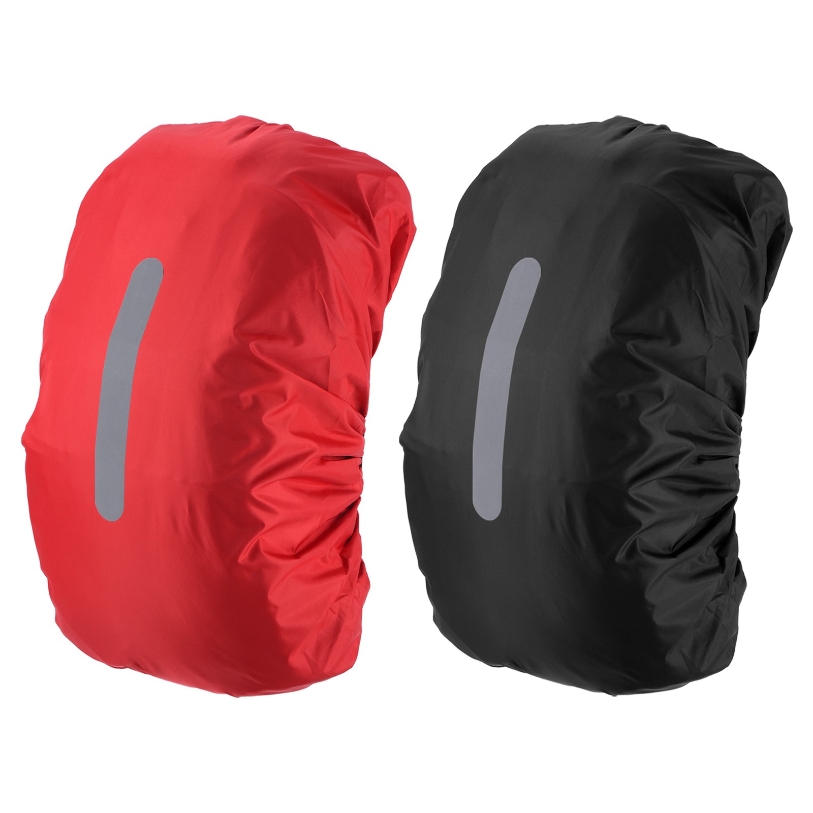 2Pcs 40-50L Waterproof Backpack Rain Cover with Vertical Strap m Black/Red