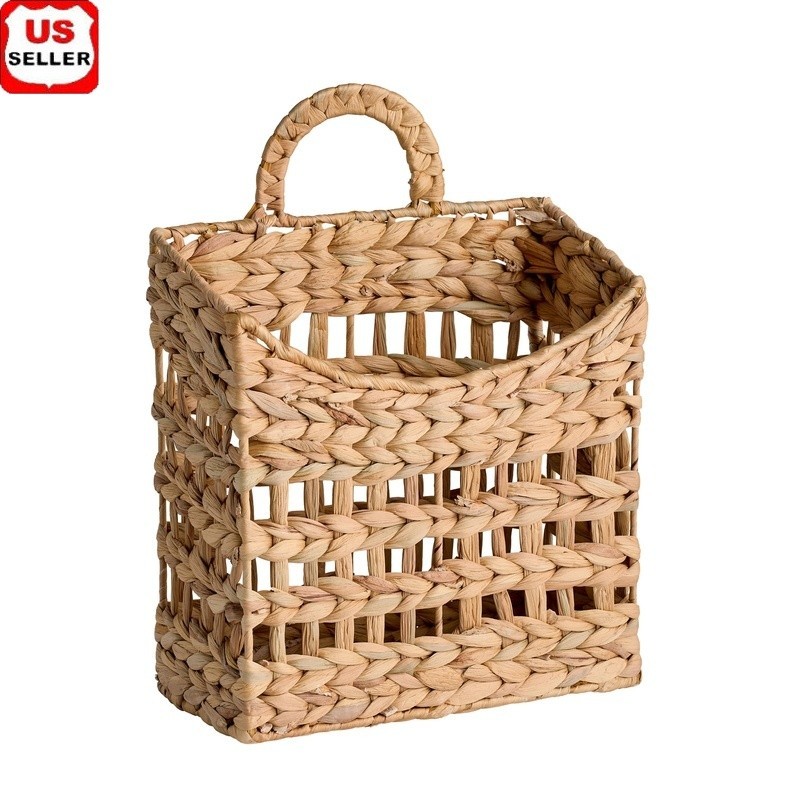 Water Hyacinth Square Hanging Basket W/ Handle Decorative Planter Wall Decor New