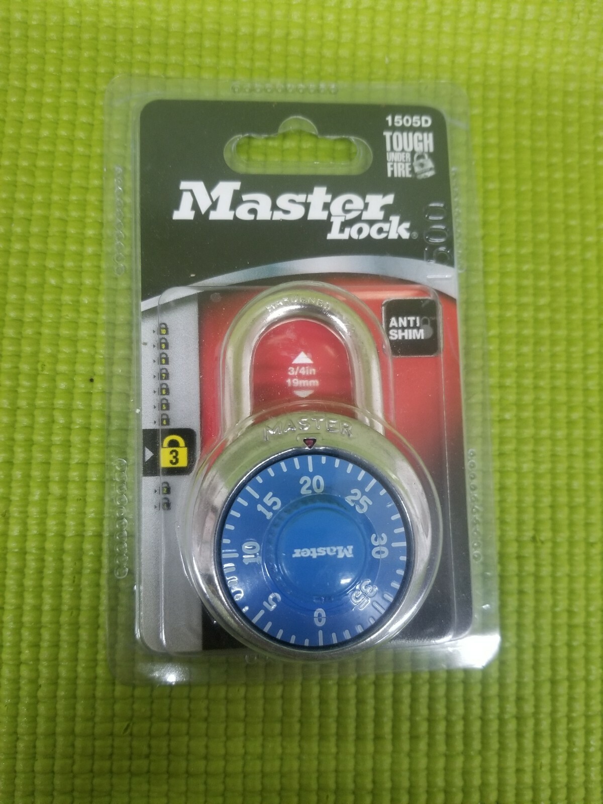 Master Lock -7/8 in (48mm) Wide Combination Dial Padlock; Blue - Sealed in box