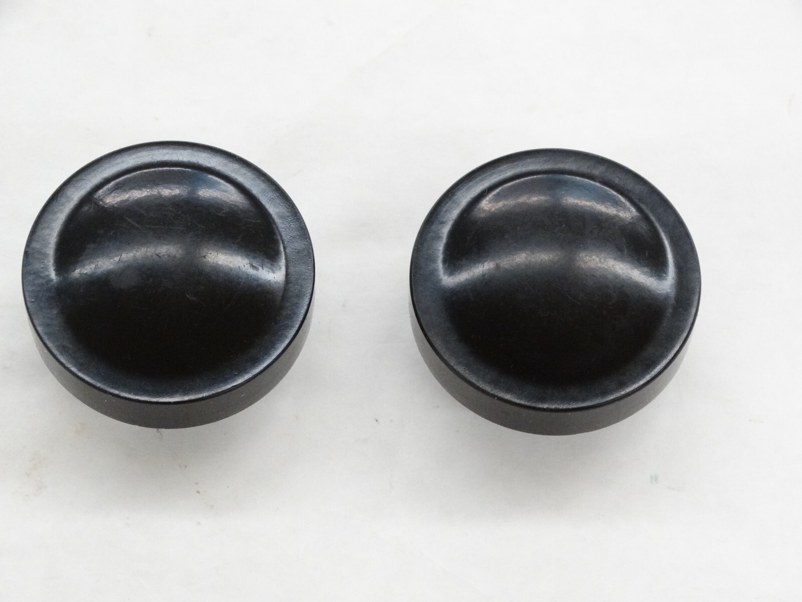 2 Vintage 1 3/4" Smooth Black Threaded Machine knobs, Attachment Knob/ Handle