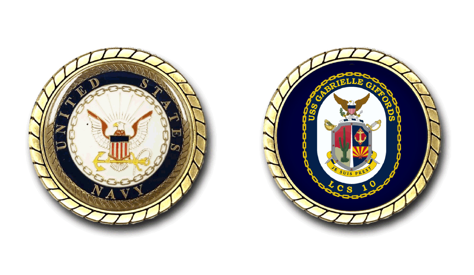 USS Gabrielle Giffords LCS-10 Crest Challenge Coin