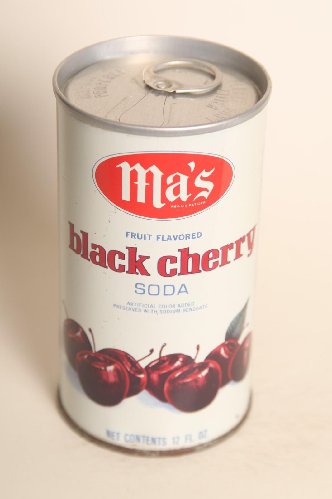 Ma's Black Cherry soda can - 12oz