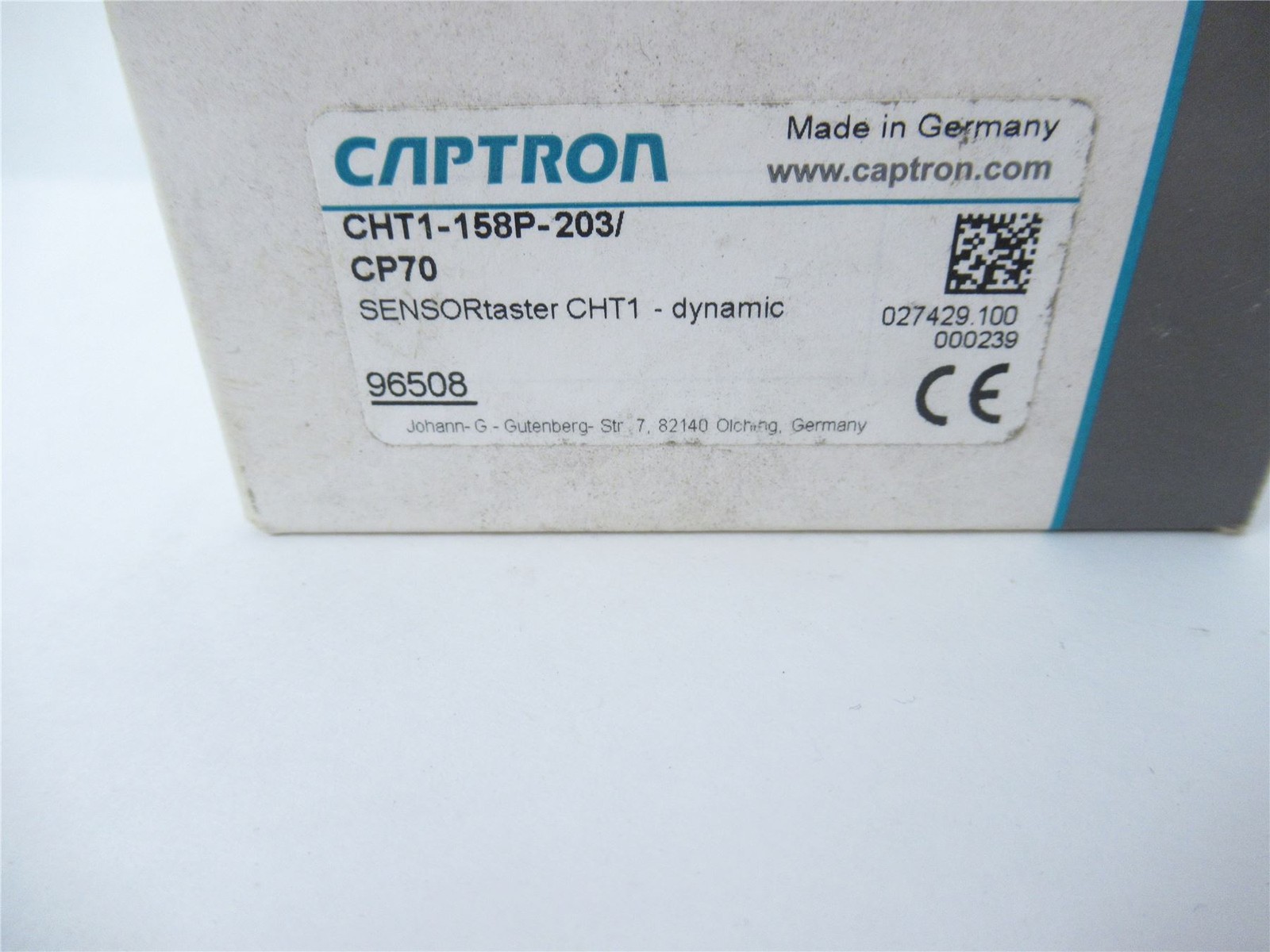 241765 New In Box; Captron CHT1-158P-203/CP70 Sensor Switch Pushbutton