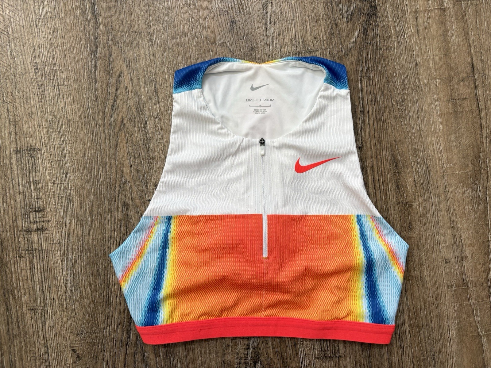 Nike Pro Elite Team Issue Track&Field Crop Top Made In USA Sz Large FZ6884-731