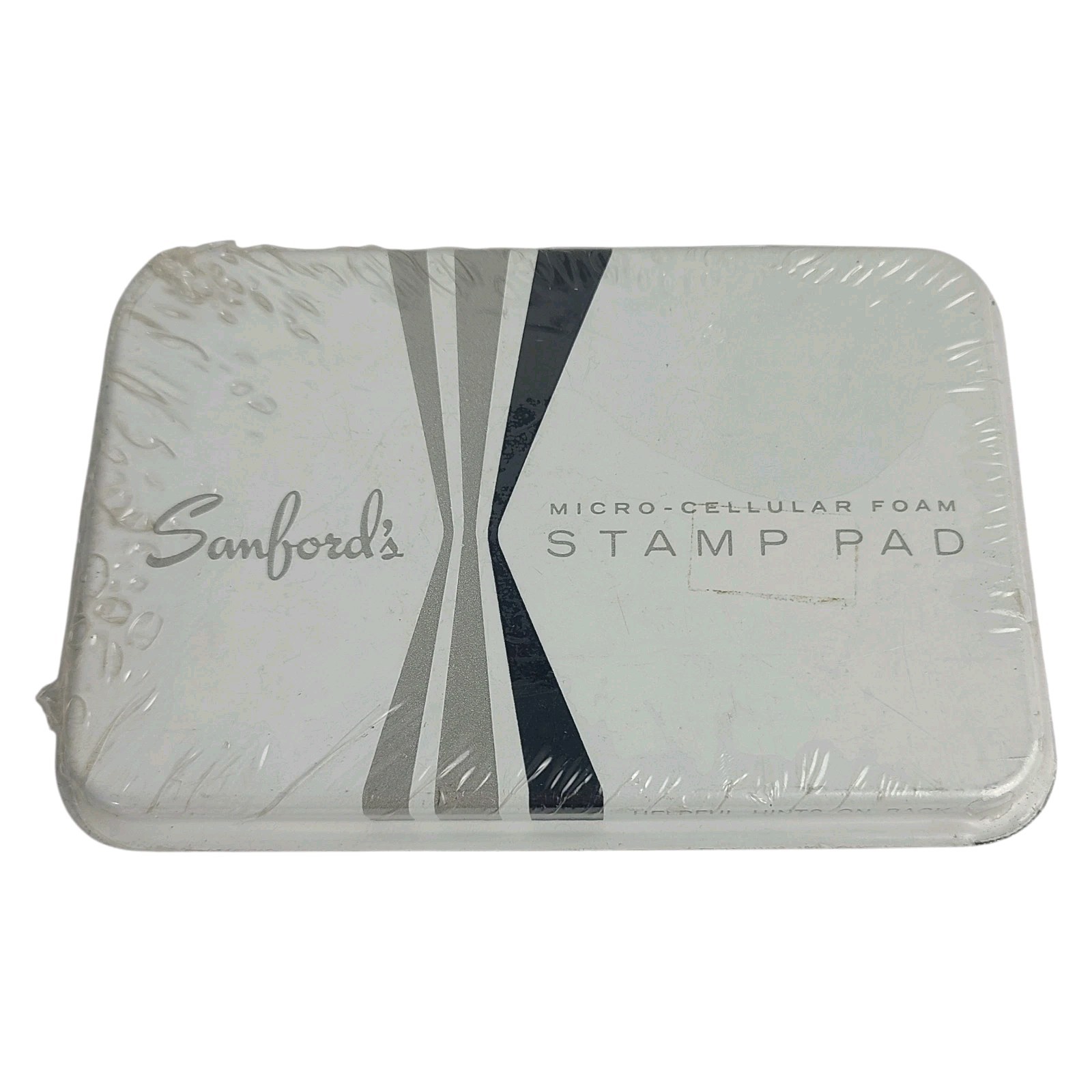 Vintage Sanford's Stamp Pad Black Ink NOS Unopened Metal Tin No. 1 Microcellular