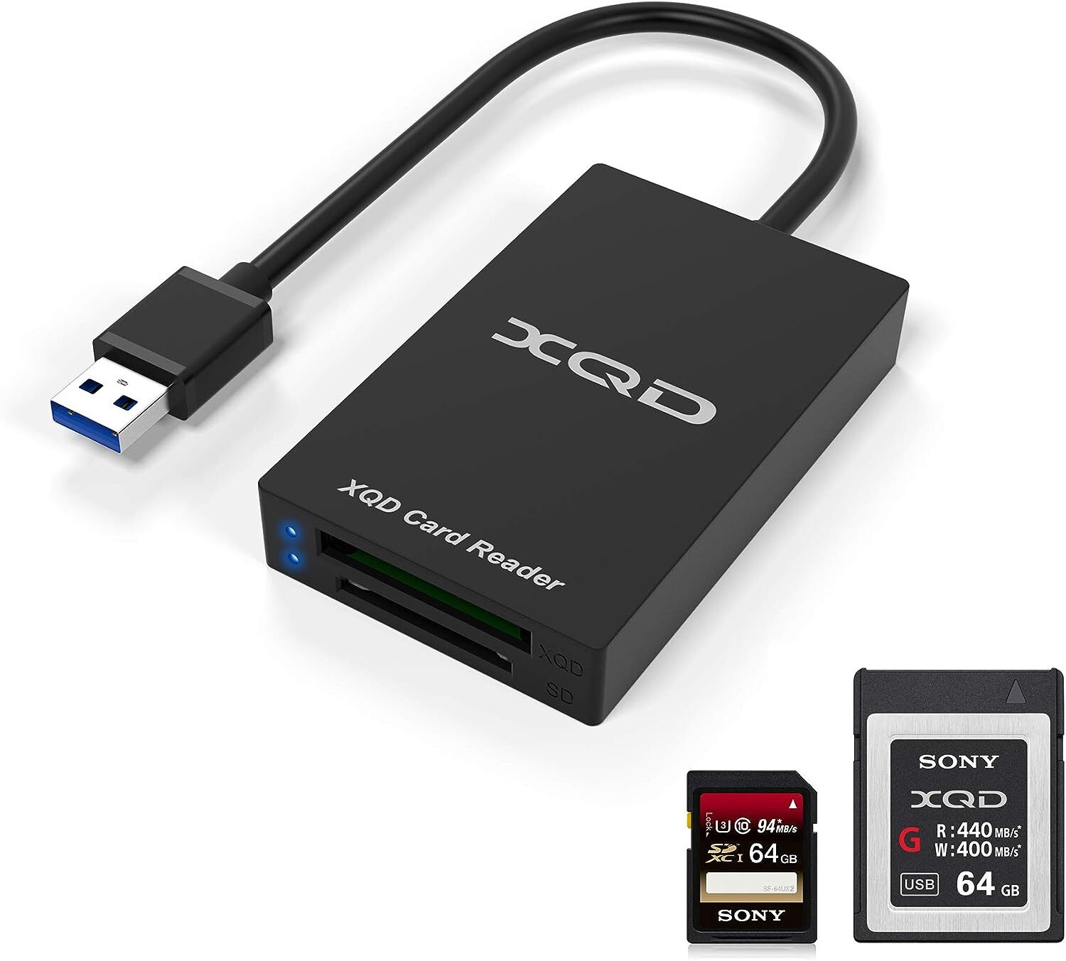XQD Card Reader USB 3.0 XQD/SD Card Reader Dual Slot Memory Card Reader 5Gpbs SP