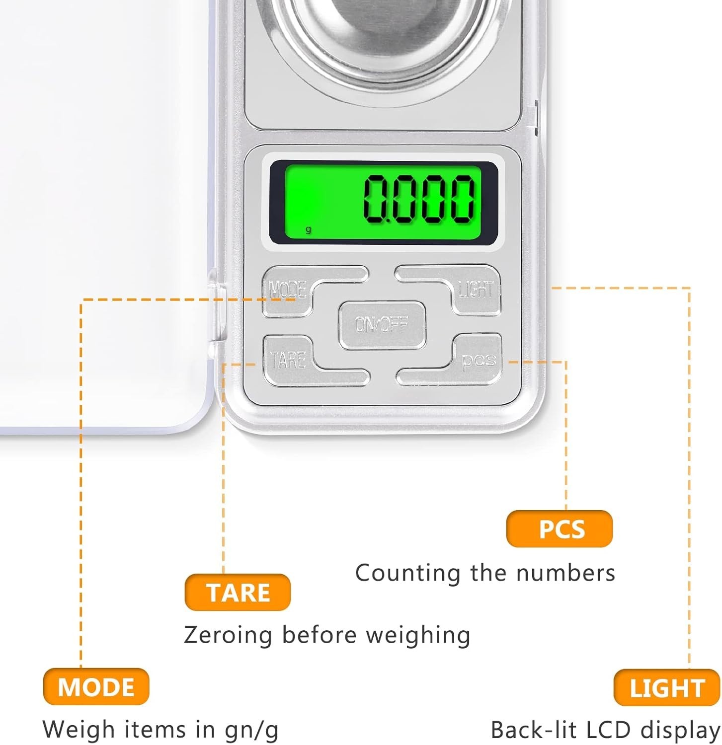 Digital Reloading Scale 1500 Grain / 0.1gn with LCD Display for Re...