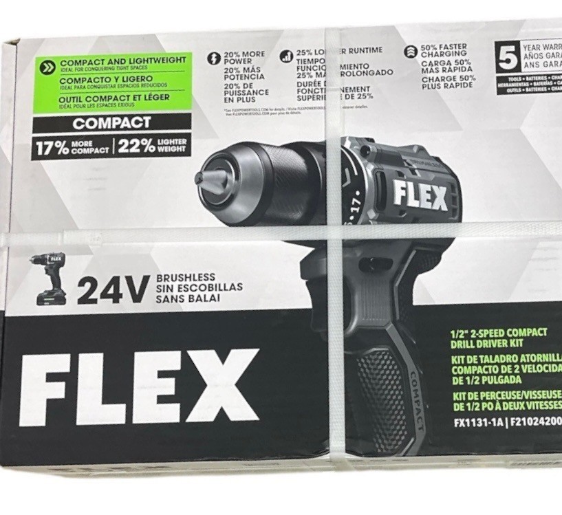 NEW #FX1131-1A Drill/Driver Kit FLEXVOLT 24V Brushless 1/2" 2-Speed Compact