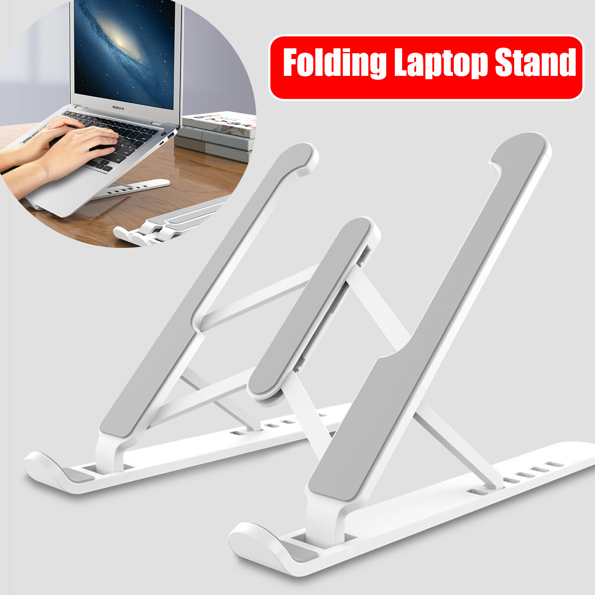 Portable Laptop Stand ABS Notebook Support Bracket Riser Cooling Hold A+