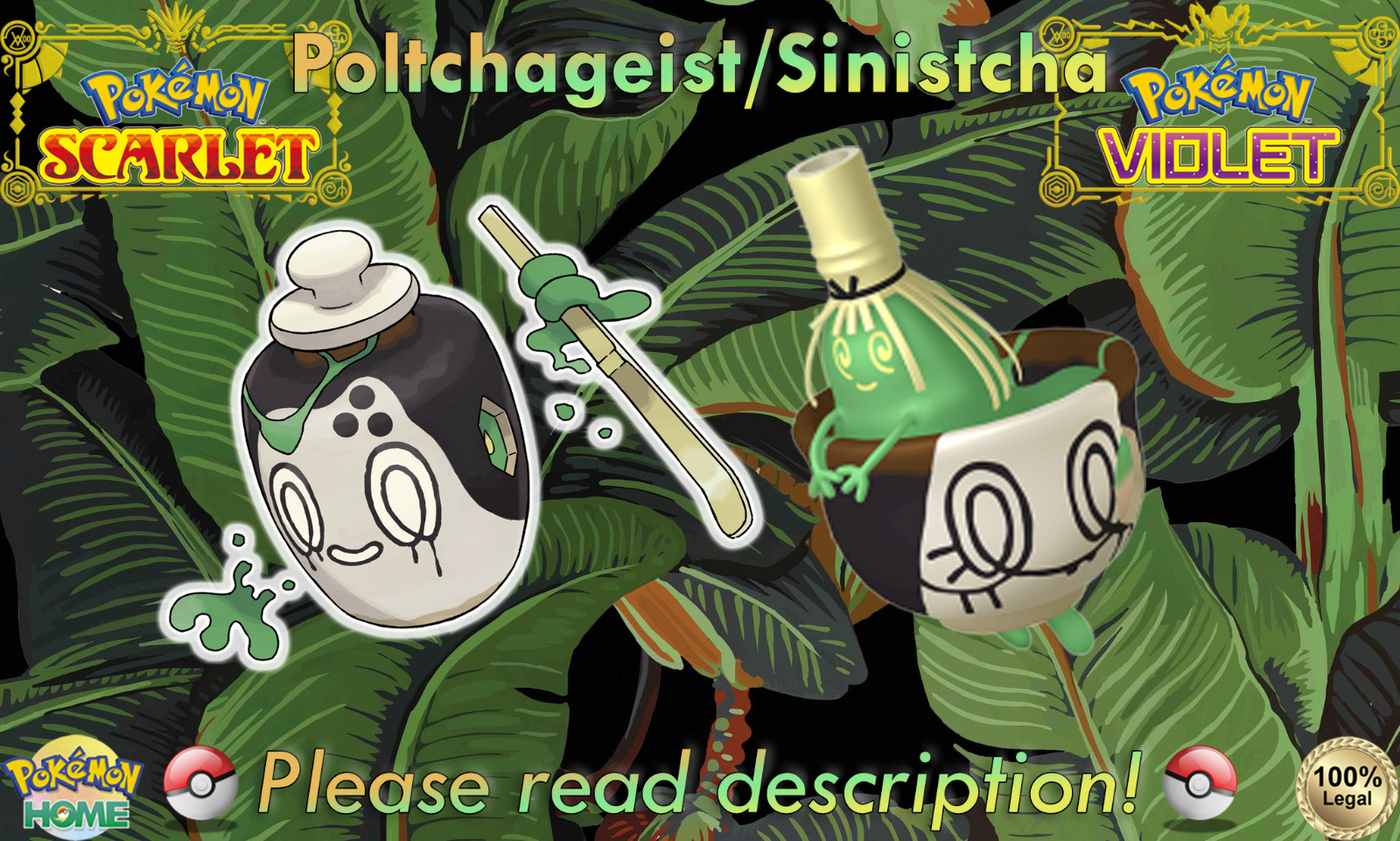 🍊Shiny/Non-shiny Poltchageist/Sinistcha 6IV🍇Pokémon Scarlet/Violet (💯Legal)