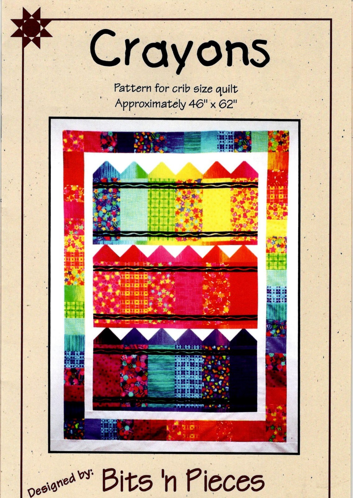 Crayons Crib Quilt Pattern by Bits 'n Pieces #140