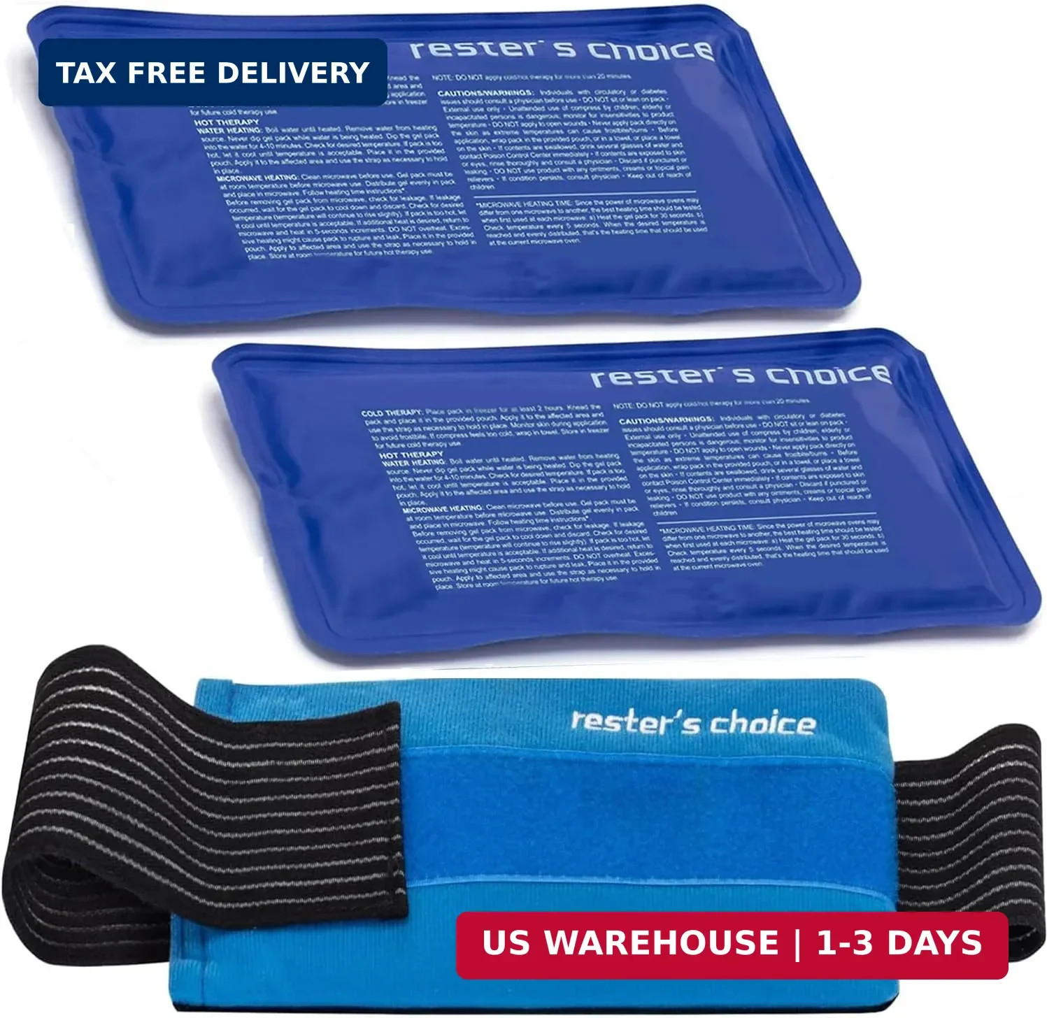 2 Soft Gel Ice Packs for Injuries Reusable with Extra Comfy Adjustable Cold Pack