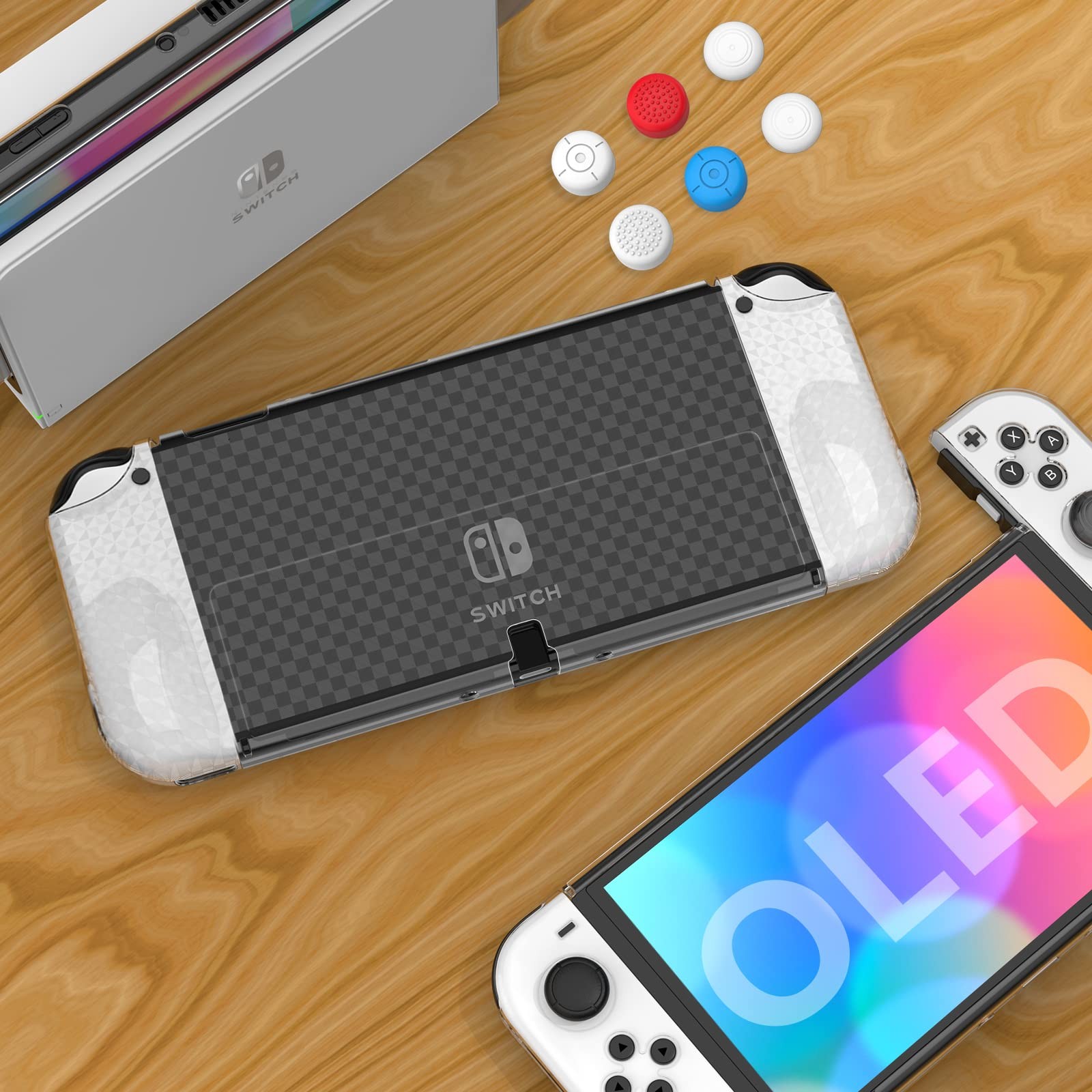 HEYSTOP Switch OLED Case for Nintendo Model, Dockable Cover Black
