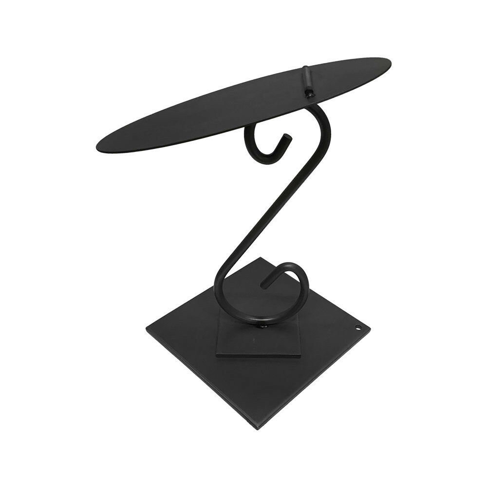 Aaron Contemporary Single Shoe Stand Raw Steel Metal Display Fixture