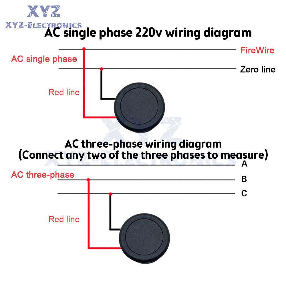 AC 50-500V Voltmeter LED Display Digital Panel Meter Voltage Indicator Red Blue