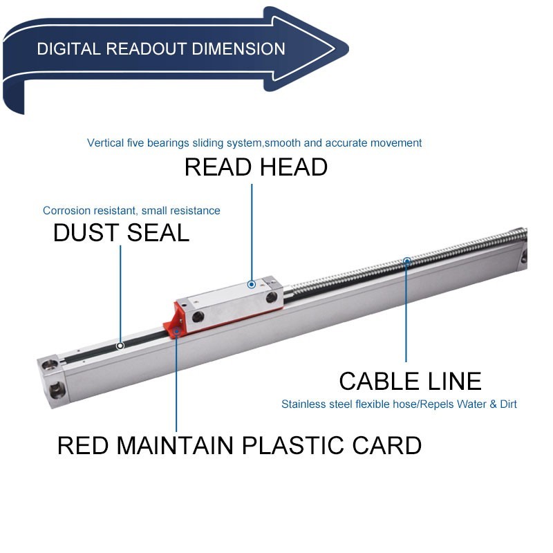 DC10 Digital Optical Linear Scale Ruler 0.005mm Linear Encoder 50-1100mm -new