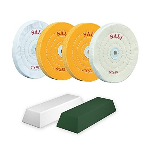 4 Pack Polishing Wheel for Bench Grinder - 6 Inch Buffing Wheel Set (2 Multi