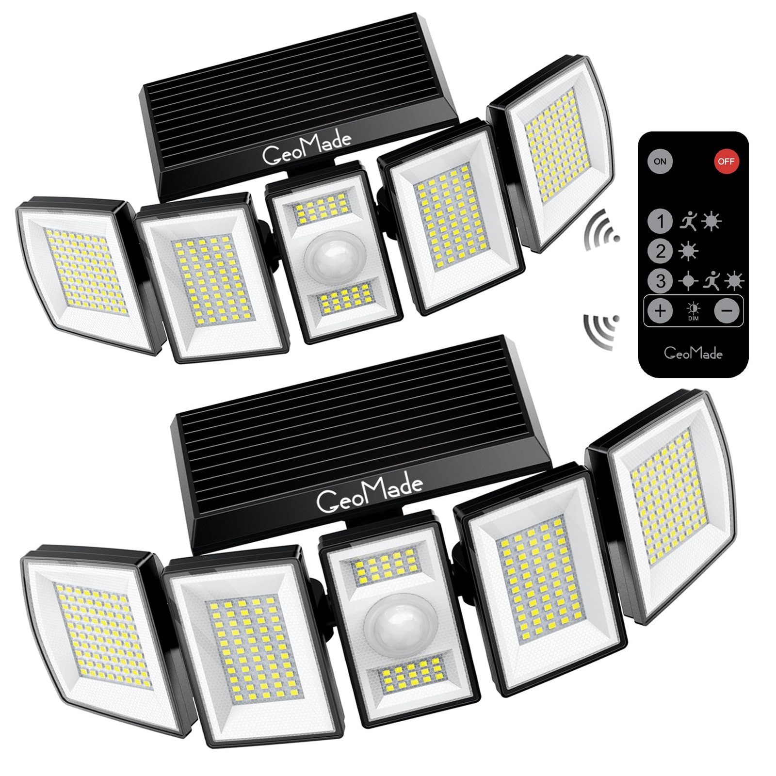 Solar Outdoor Flood Lights, 5-Head 300LED Motion Sensor Security Light, 270° ...
