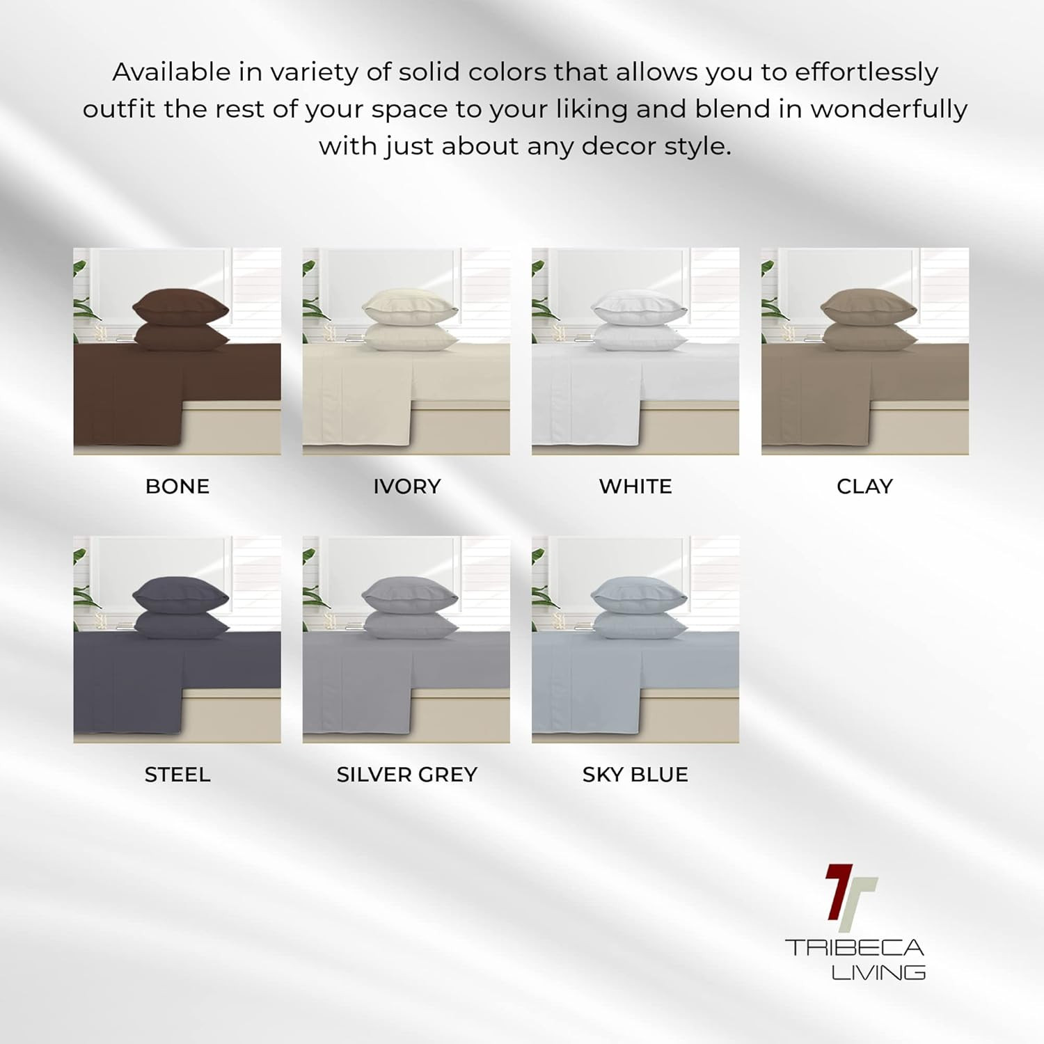 Bed Sheet Set, Soft Egyptian Cotton Sateen Solid Sheets and Pillowcase Set, Deep
