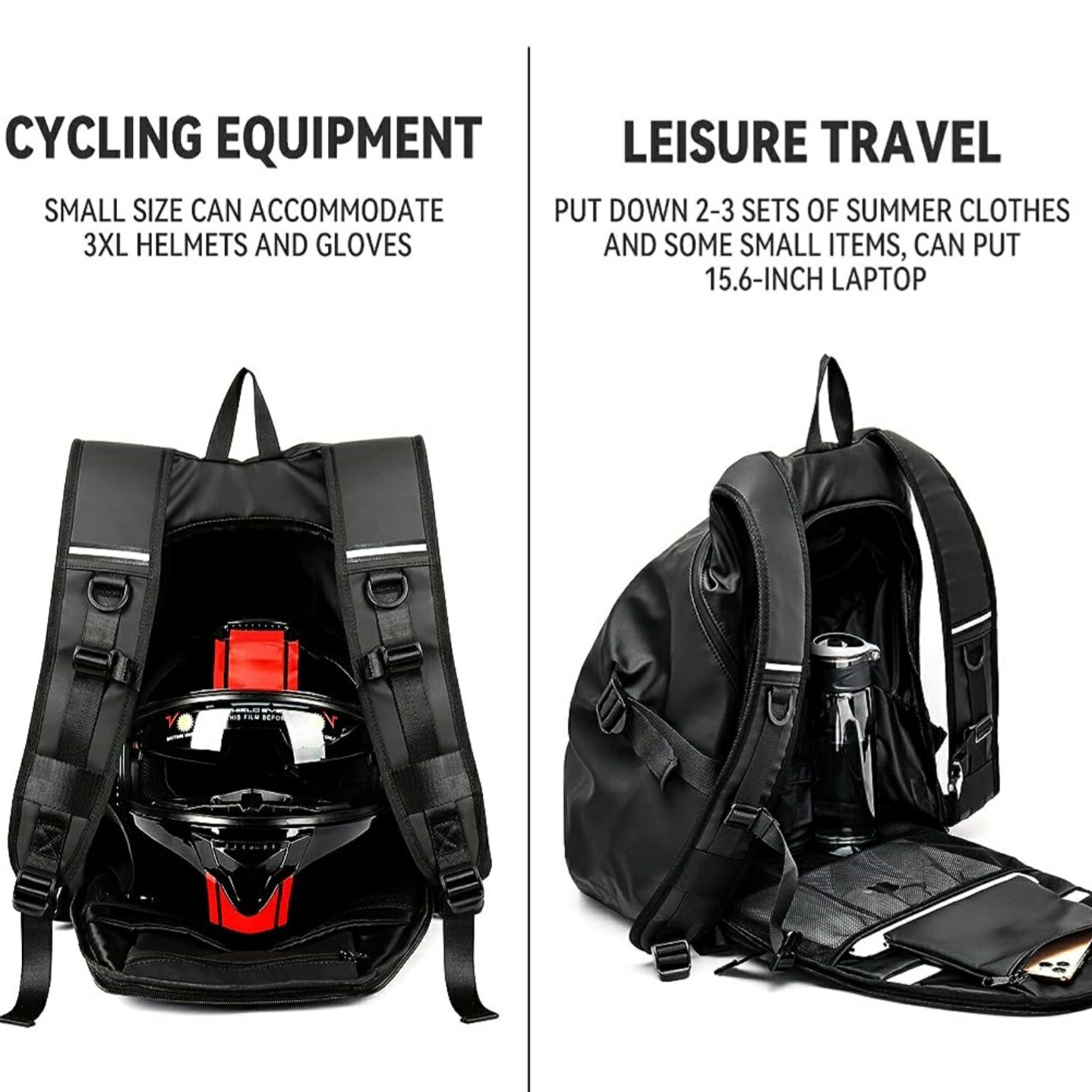 Motorcycle Backpack Waterproof Helmet Backpack for Men Motorcycle Large Capacity