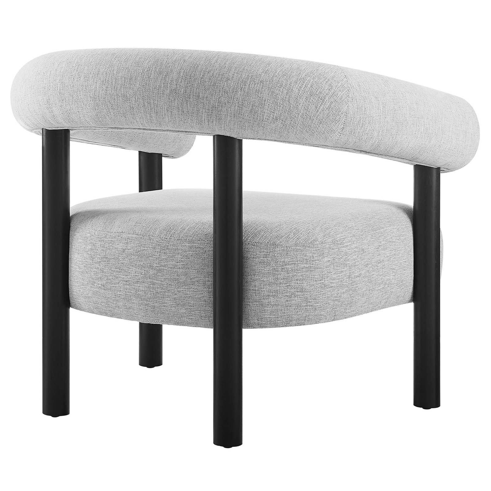 Sable Upholstered Fabric Armchair in Light Gray Black