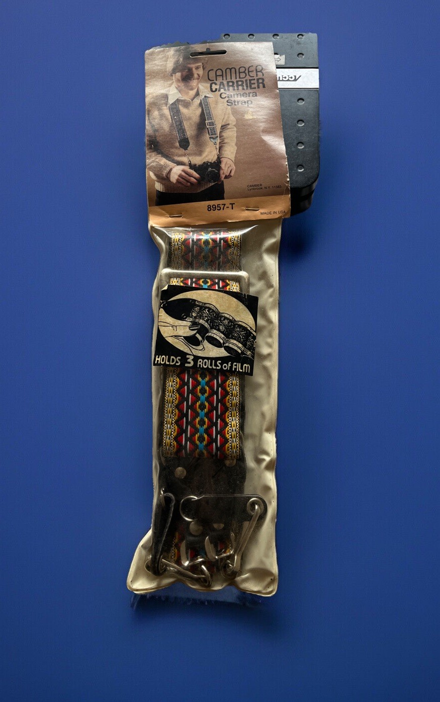 VINTAGE CAMBER Hippies Camera Neck Strap Film Holder Multi Colors Adjustable New