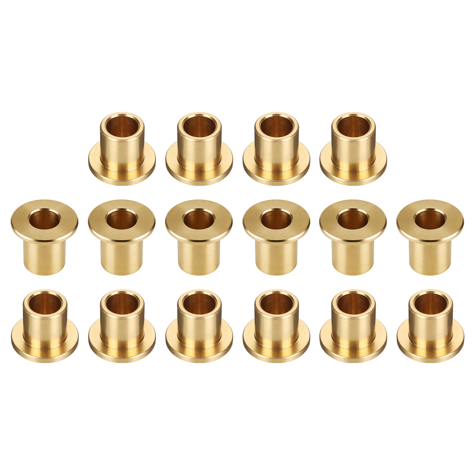 16 Pcs 10x16x16mm Flange Sleeve Bearing Self-Lubricating Sintered Bronze Bushing