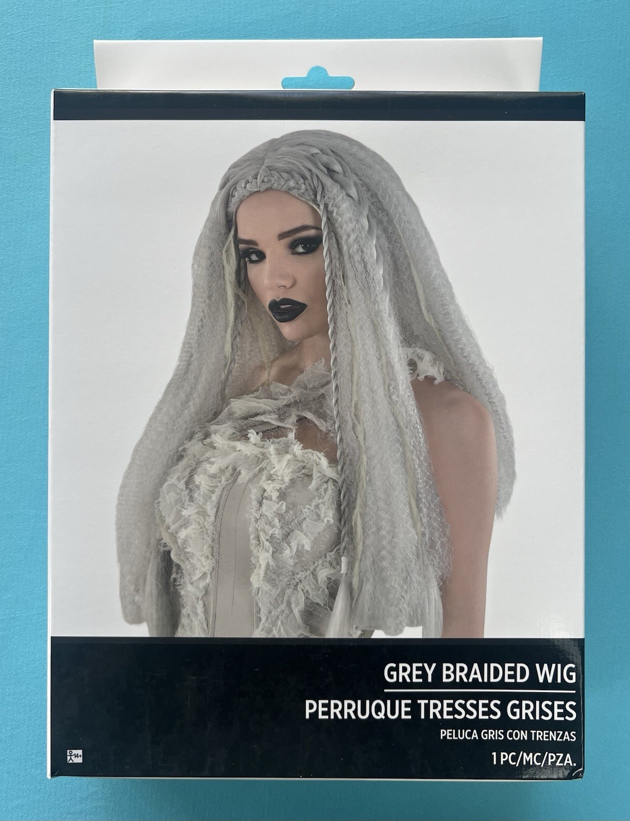 Grey Braided Wig Fancy Dress Up Halloween Adult Halloween Costume Accessory