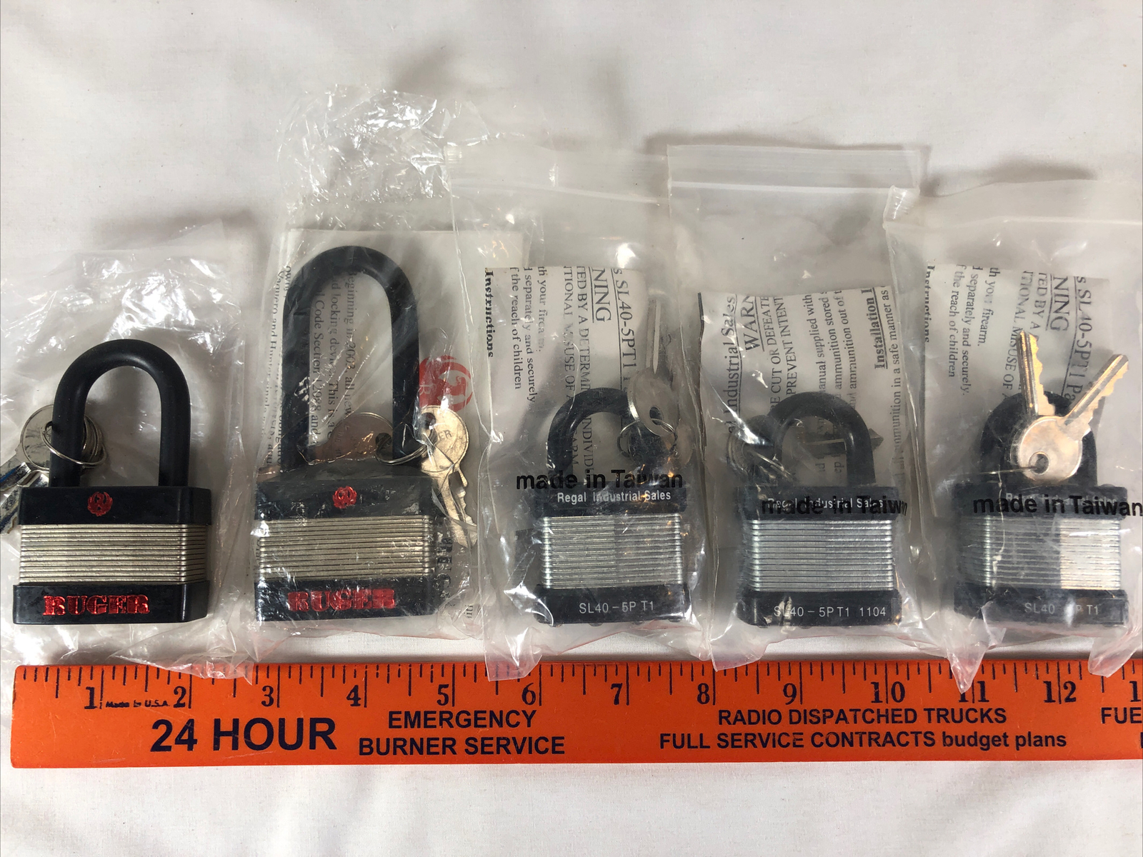 Ruger 5025, 5015, Regal SL40-5P T1 Gun Locks, Lot Of 5, New Old Stock