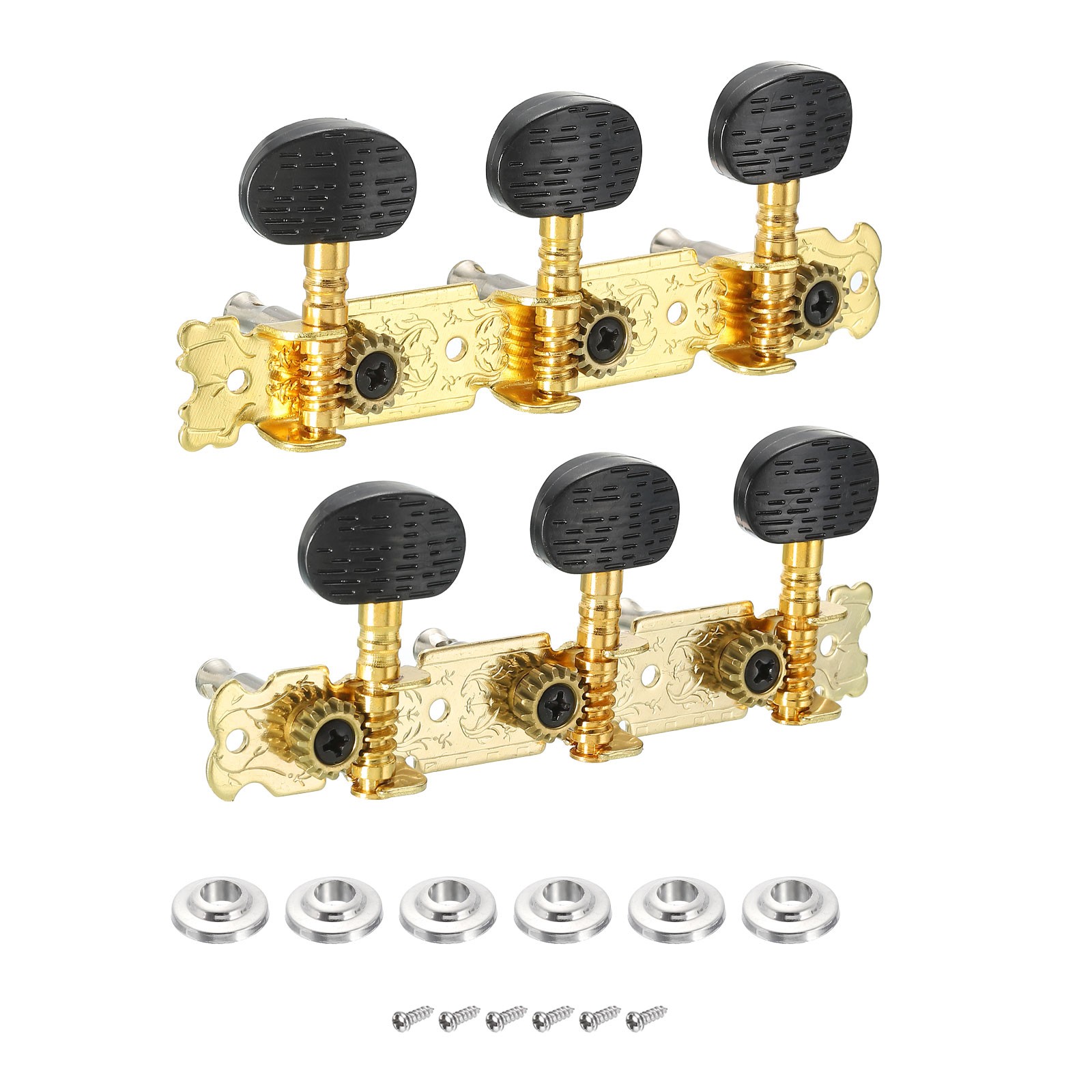 Classical Guitar String Tuning Pegs Machine Head Single Hole 3L 3R Black