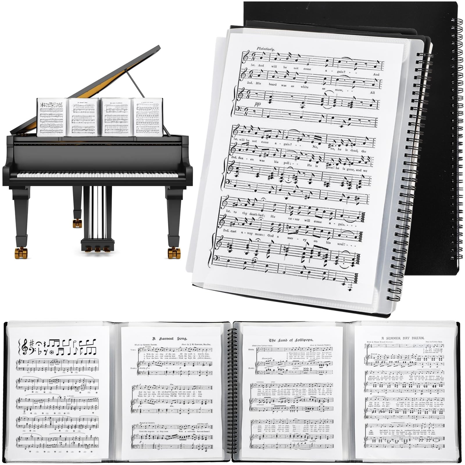 Carpeta de partituras expandible con capacidad para papel de 8,5 x 11 pulgadas