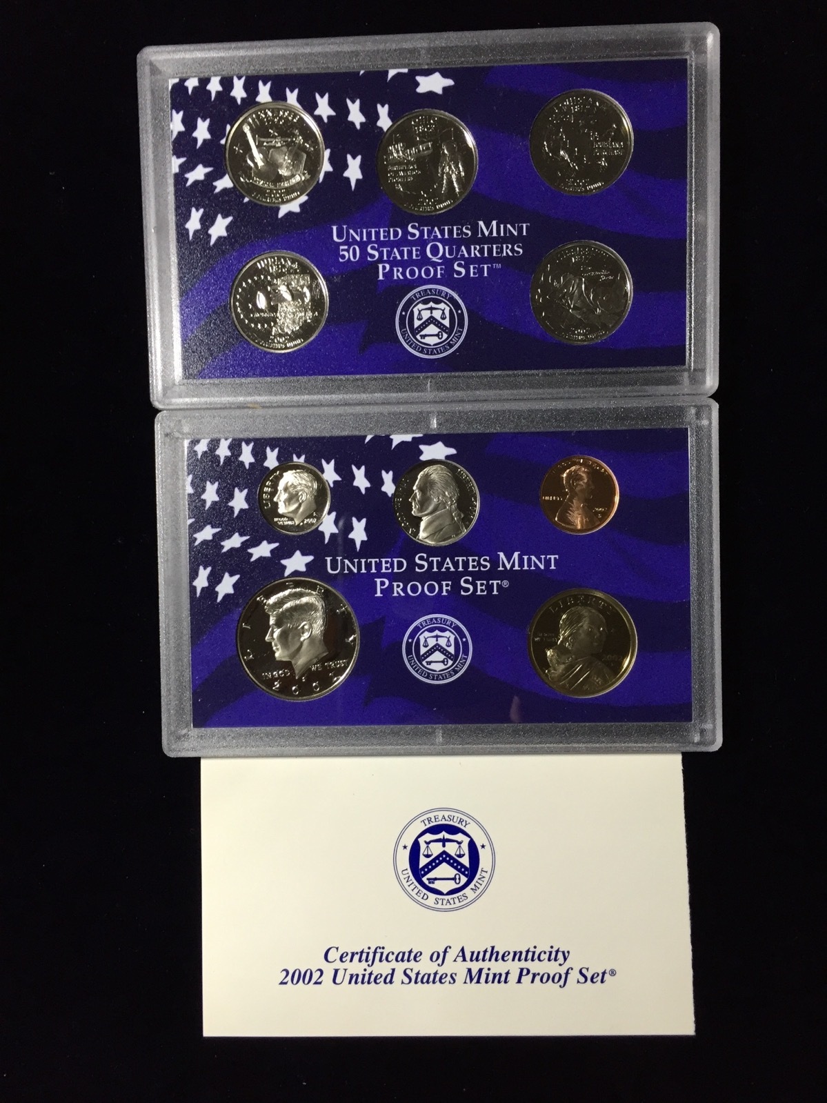 2002 US Mint Proof Set 10 Piece Clad Set COA OGP