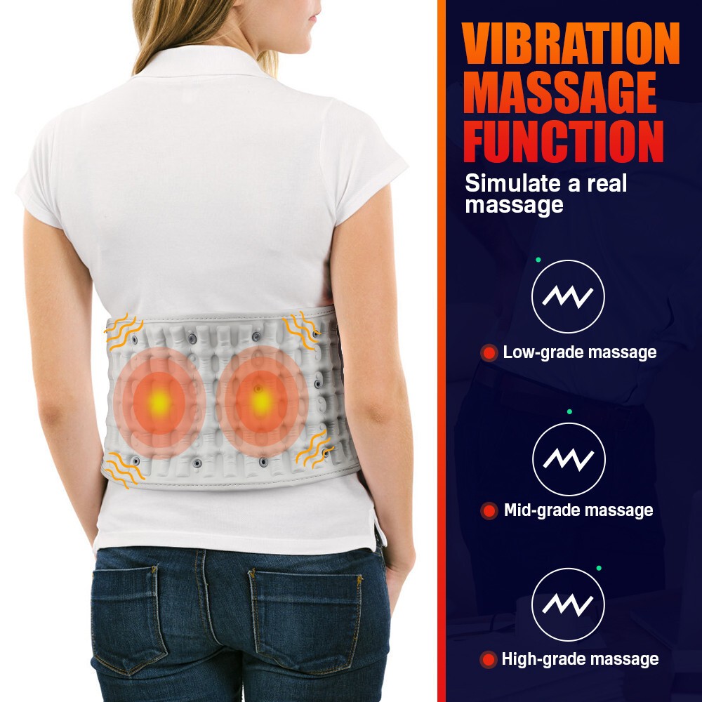 Red Light Heating Decompression Back Belt Massage Pain Relief Lower Back Lumbar