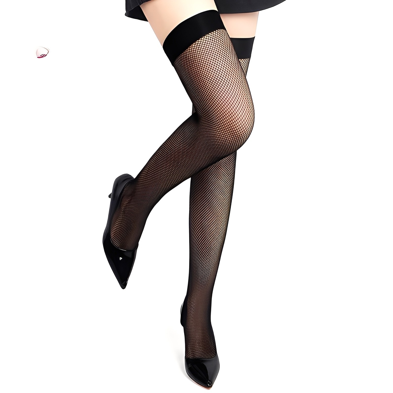 Black, white Or Red Hold Up Fishnet Stockings Ideal For Fancy Dress Parties