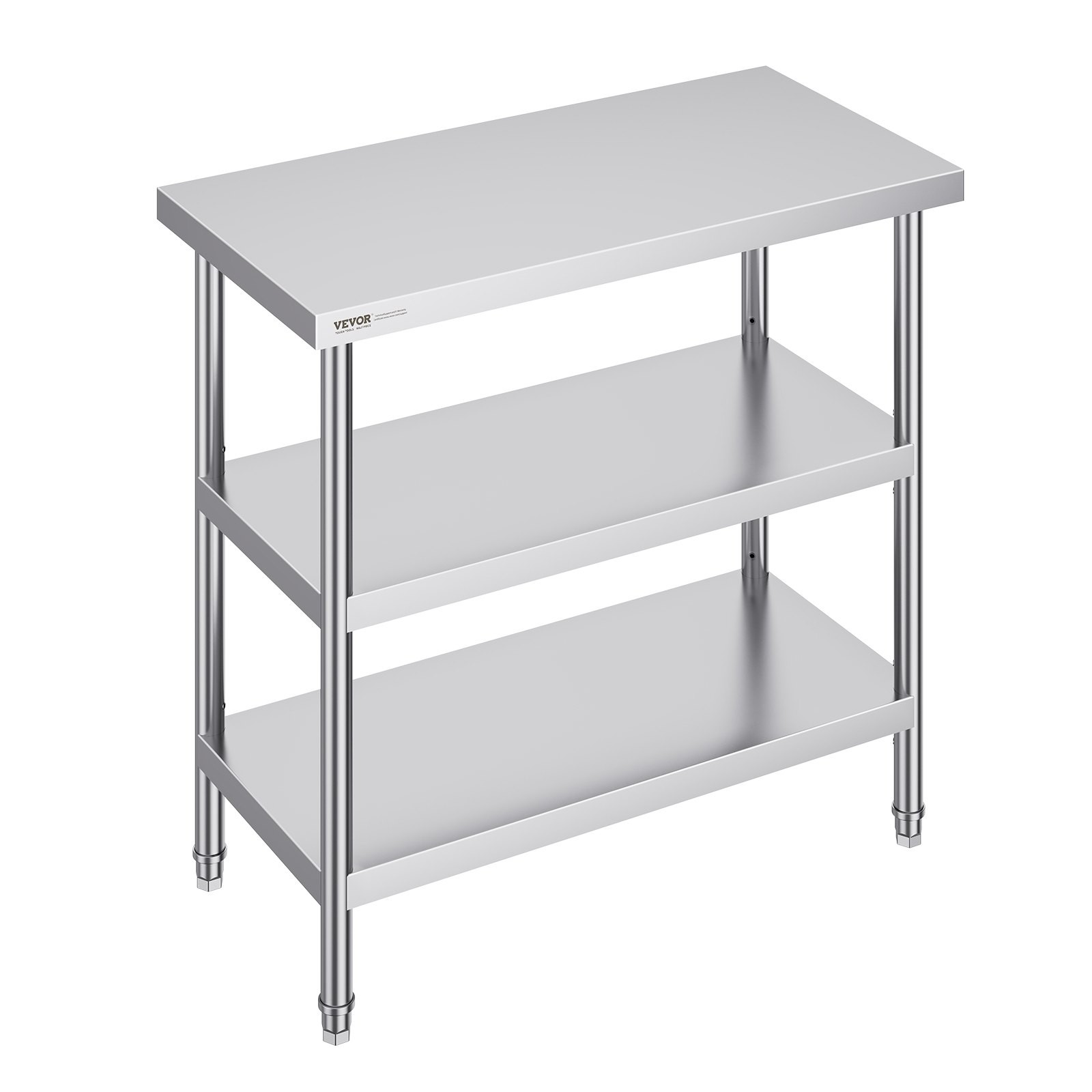 Stainless Steel Food Prep Table, 18 x 36 x 34 Inch Commercial Kitchen Worktable