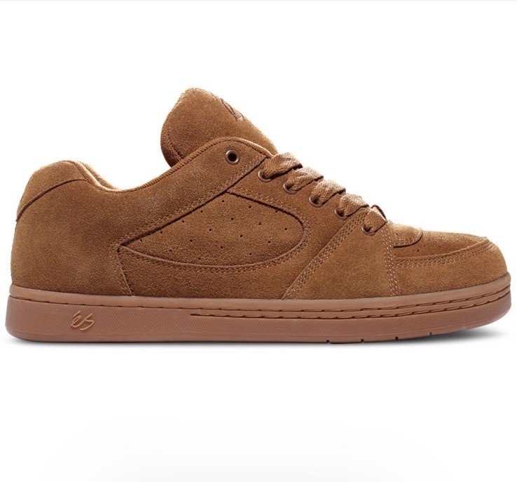 éS Accel OG Skate Shoes Mens 11.5 Brown Suede Sneakers Gum Sole New Without Box